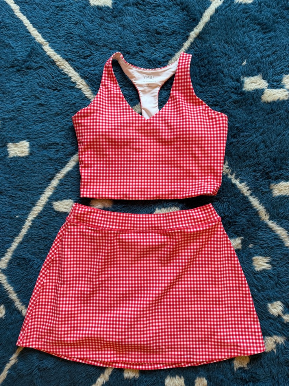 Abercrombie Red Gingham workout set